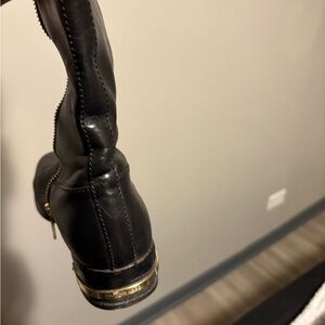 Michael Kors Black Leather Combat Boots